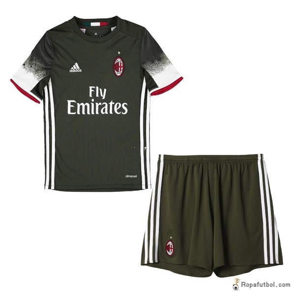 Camiseta AC Milan Replica Tercera Ropa Niños 2016/17 Verde